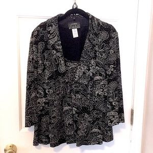 Alex evenings 2 pc glittery top size 1X